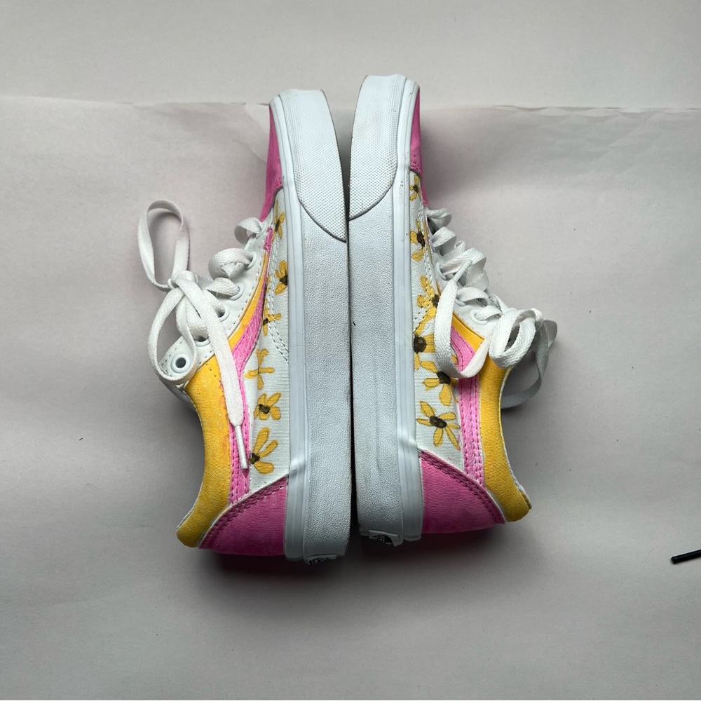 Vans Platform Custom Painted Sneakers Size 6 - image 4